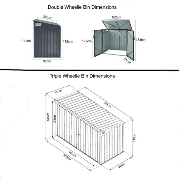 Metal Wheelie Bin Storage